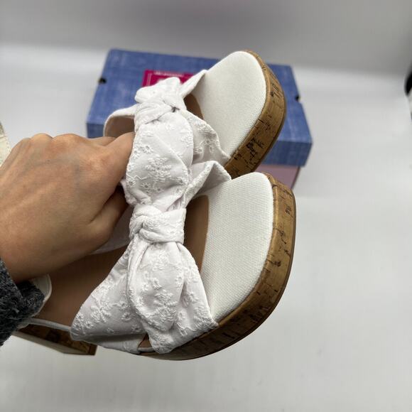 Pop Womens Giving Heeled Sandals White Size 11M - Picture 8 of 10